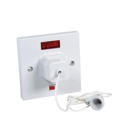 CEILING SWITCH 45AMP WITH NEON LIGHT AND PULL CORD
