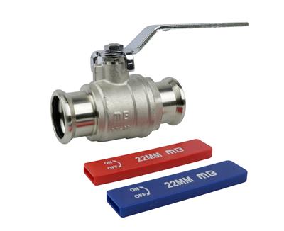 MB PRESSFIT WATER 22MM LEVER BALL VALVE WITH DUAL HANDLE
